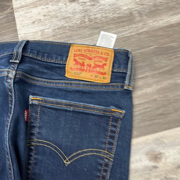 Levi's 510‎ Blue Red Tab Mens 30x30 Wash Super Skinny Fit Straight Leg Jeans EUC - Picture 4 of 13